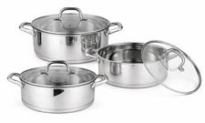 Set Casseruola 6 Pezzi Acciaio