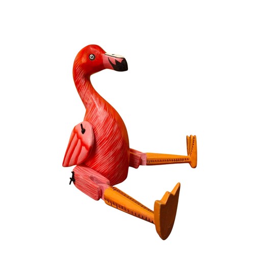 Statuetta fenicottero legno - statuetta,