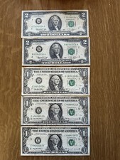 5 Banconote 1,2 Dollari 