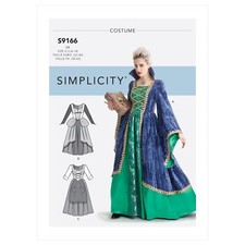 Simplicity 9166 Misses Medievel Strega Costumi Cucito Motivo Taglie 6-14 & 14-22