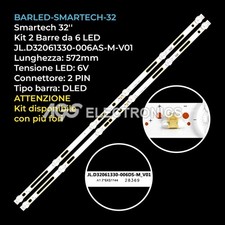 KIT 2 BARRE STRIP 6 LED TV