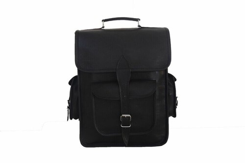 Borsa zaino pelle nera - borsa, 16"