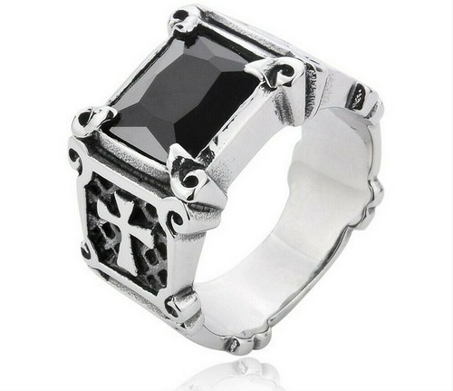 Anello acciaio inox gotico - anello,