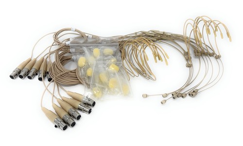 Beige headset microphones - 10,