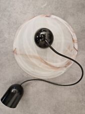 Paralume in vetro Ø 30 cm – Con portalampada E27 colore alabastro/marrone