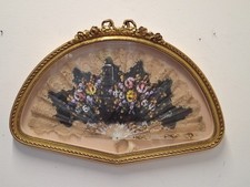 Ventaglio Antico in Cornice Dipinto a Mano d'Epoca 66x45 cm