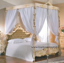 Letto a Baldacchino Barocco Massello Made In Italy Personalizzabile 