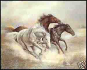 Wild horses 8x10 paper tole - horses,