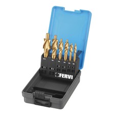 Serie 6 pz lamatore attacco cilindrico x prefori filettatura m3-10 Fervi l018s