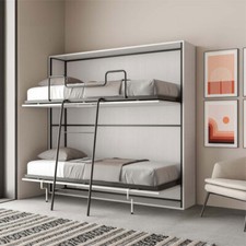 Letto doppio a scomparsa bianco frassino Letti a castello con rete e materasso