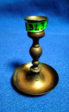 943- Antico Candelabro  bugia Porta Candele  una fiamma In Ottone e metallo