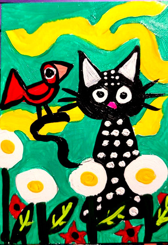 Aceo originale gatto - originale,