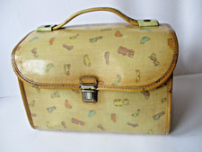 Naj Oleari vintage cestino borsa tela cerata con automobiline anni '80