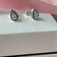 Nuovi orecchini originali Pandora scintillanti radianti a goccia zirconi 296252CZ