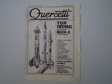 advertising Pubblicità 1965 QUERCETTI TOR FIREBALL/MACH-X