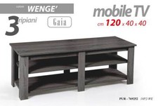 MOBILE TAVOLO PORTA TV SALOTTO DIVANO TAVOLINO ROVERE NERO WENGè 120*40*H40 cm