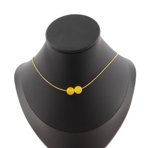 Collana perle agata giallo 8 - agata,