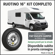 Ruotino Di Scorta Per Fiat Ducato Camper Con Misura Da 16 5Fori Kit Ruota Gomma