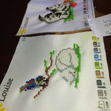 Quadro Ricamato Con Le PERLINE  gattini 