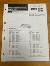 Amplificatore integrato Sansui AU-D7 AU-D5 schema schema elenco parti OEM