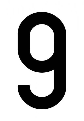 Busta numeri adesivi 9 - busta, ''9''