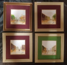 4 dipinti olio su maiolica, epoca XX secolo