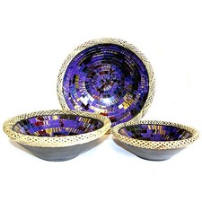 ETHNIC ORNAMENT SET 3 BOWLS