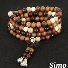 COLLANA DONNA UOMO LUNGA ROSARIO BUDDISTA MALA TIBETANO PIETRE 108 GRANI BUDDHA 