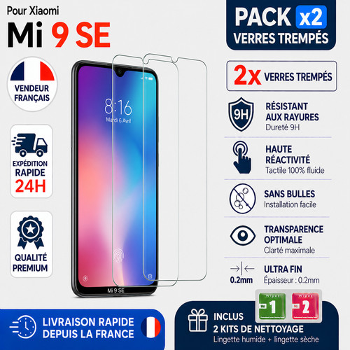 Verre trempé xiaomi 9 - mi,