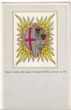 P03418 - CARTOLINA MILITARE -DRAPPO BANDIERA BRIGATA DI ALESSANDRIA ACQUI - p/nv