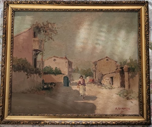 Quadro dipinto olio tavola - dipinto,