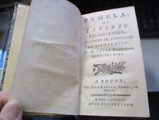 PAMELA OU LA VERTU RECOMPENSEE par RICHARDSON - J. RACINE ROUEN MDCCLXXXVIII