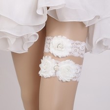  2 pezzi Garters di nozze Garters Elastico Garters Gammer in pizzo Flower Gambe