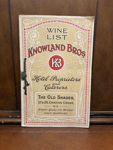Lista dei vini menu bevande