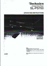 Technics manuale di istruzioni user manual per SL -PS 700 inglese copy