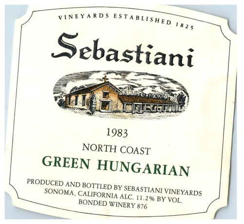 Etichetta vino ungherese - , verde