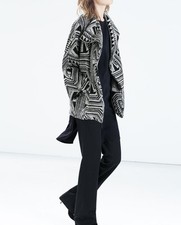 Zara PRINTED SHORT COAT WITH