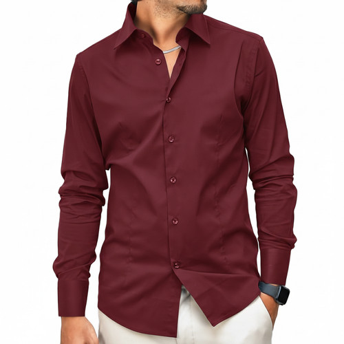 Camicia uomo cotone manica - cotone,
