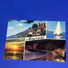 MAIORI  VIAGGIATA 1974 VEDUTE BARCA A VELA CARTOLINA SOUVENIR