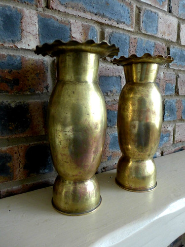 Ww1 pair trench art vase - art,