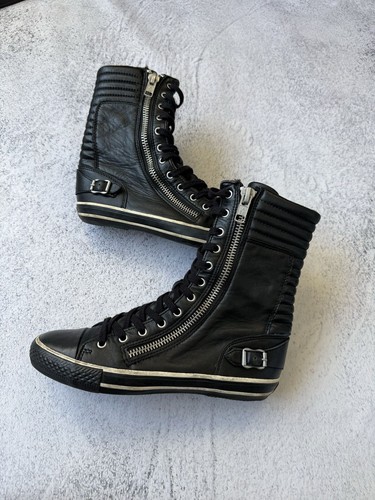 Sneakers alte pelle nera - sneakers,