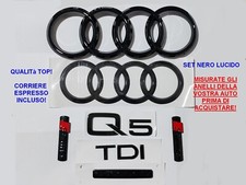 Kit Stemma Logo Anelli Audi Q5 SQ5 Ant + Post TDI + 2 SLINE + QUATTRO 08-20
