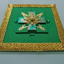 Palla Copricalice Verde  Liturgia Paramenti Casula Pianeta Piviale Mitra 