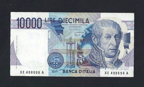 10000 lire alessandro volta - alessandro,