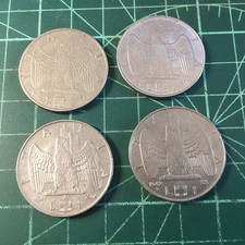 ITALIA Lotto 4 monete da 1 Lira Impero 1939 1940 1941  1942