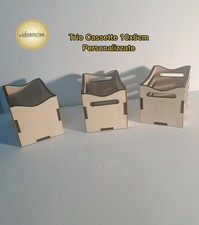 Trio Cassettine Legno Taglio