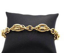 Bracciale in oro giallo 18k a maglia vintage anni '80 Made in Italy da donna