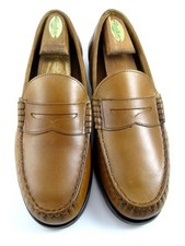 Allen Edmonds "NEWMAN" Mocassino Penny Uomo Pelle 9 D Pecan INDOSSATO UNA VOLTA (609N)