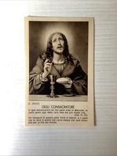 ANTICO SANTINO IMMAGINE SACRA GESU CONSACRATORE BIANCO E NERO