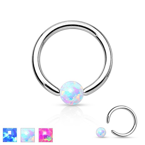 Anello simulato opale acciaio - simulato,